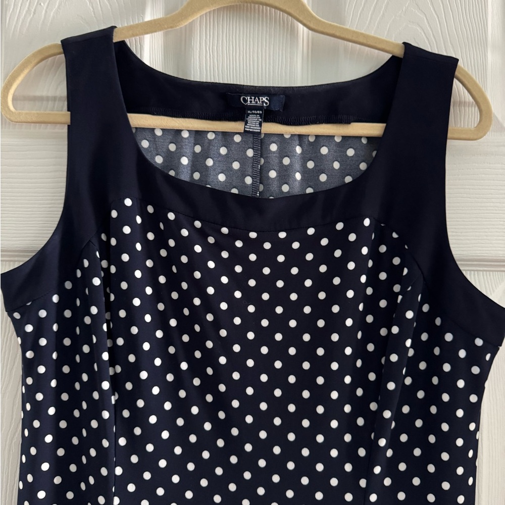 Chaps Navy Polka Dot Dress